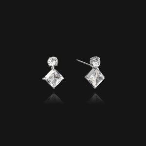 NIKITA diamond stud earrings - rhinestone stud earrings for women - silver stud earrings - christmas gift for her