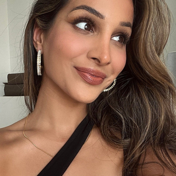 NIKITA chelsea statement gold or silver hoop earrings featuring stunning rhinestone set on a quality surgical steel base.