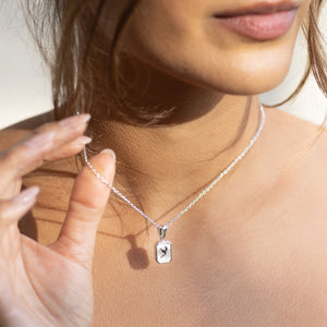 NIKITA phoenix pendant necklace - mother of pearl necklace - 18k silver plated necklace - gift for her