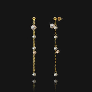 NIKITA pearl drop earrings with quality gold plating and surgical stainless steel base.