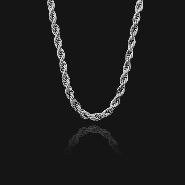 NIKITA twist rope chain necklace. A waterproof, silver quality chain, with a hypoallergenic stainless steel base. Every day jewellery gift for her.