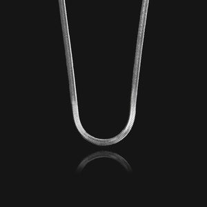 NIKITA flat snake chain necklace. A waterproof, silver quality chain, with a hypoallergenic stainless steel base. Every day jewellery gift for her.