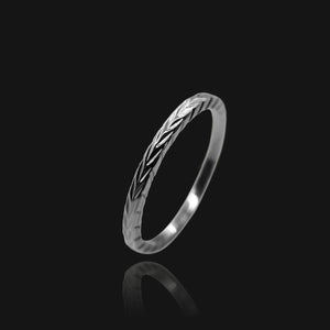 NIKITA Tala minimal ring with plaited design, to wear on your thumb or finger. Waterproof and hypoallergenic stainless steel base. Christmas everyday jewellery gift for her.