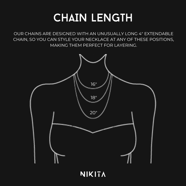 NIKITA flat link chain necklace. A waterproof, 18k gold plated quality chain, with a hypoallergenic stainless steel base. Every day jewellery gift for her.