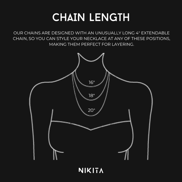 NIKITA flat link chain necklace. A waterproof, silver quality chain, with a hypoallergenic stainless steel base. Every day jewellery gift for her.