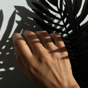 NIKITA river minimal ring with ripple design, to wear on your thumb or finger. Waterproof and hypoallergenic stainless steel base. Christmas everyday jewellery gift for her.