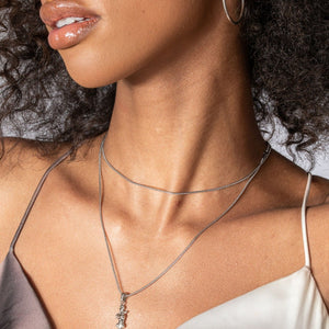 NIKITA snake chain necklace. A waterproof, silver quality chain, with a hypoallergenic stainless steel base. Every day jewellery gift for her.