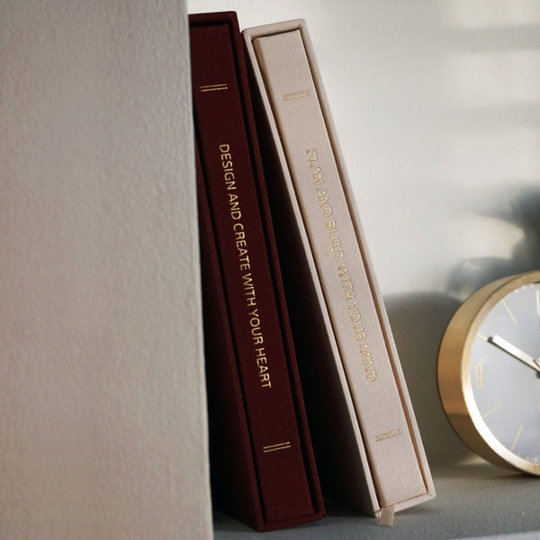 NIKITA creativity linen sketch book with luxury sleeve. A quality drawing journal with a ribbon bookmark and gold foil edged paper. Christmas or birthday gift for her.